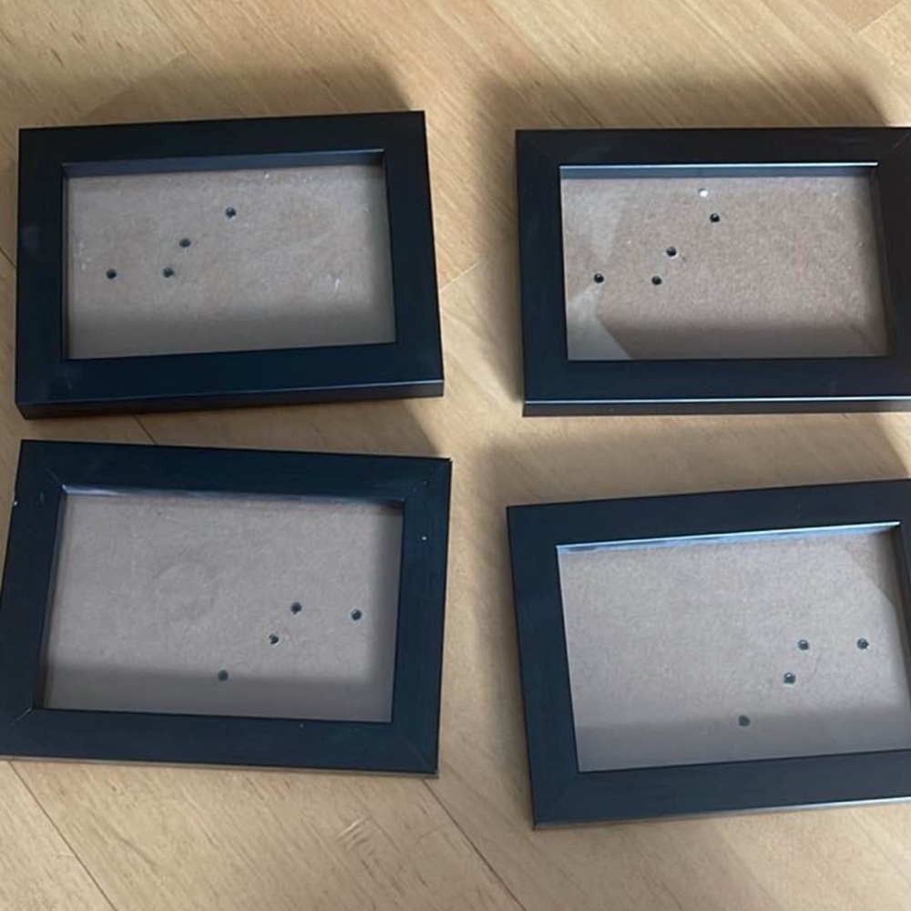 Set of Four 4x6 Black Picture Frames